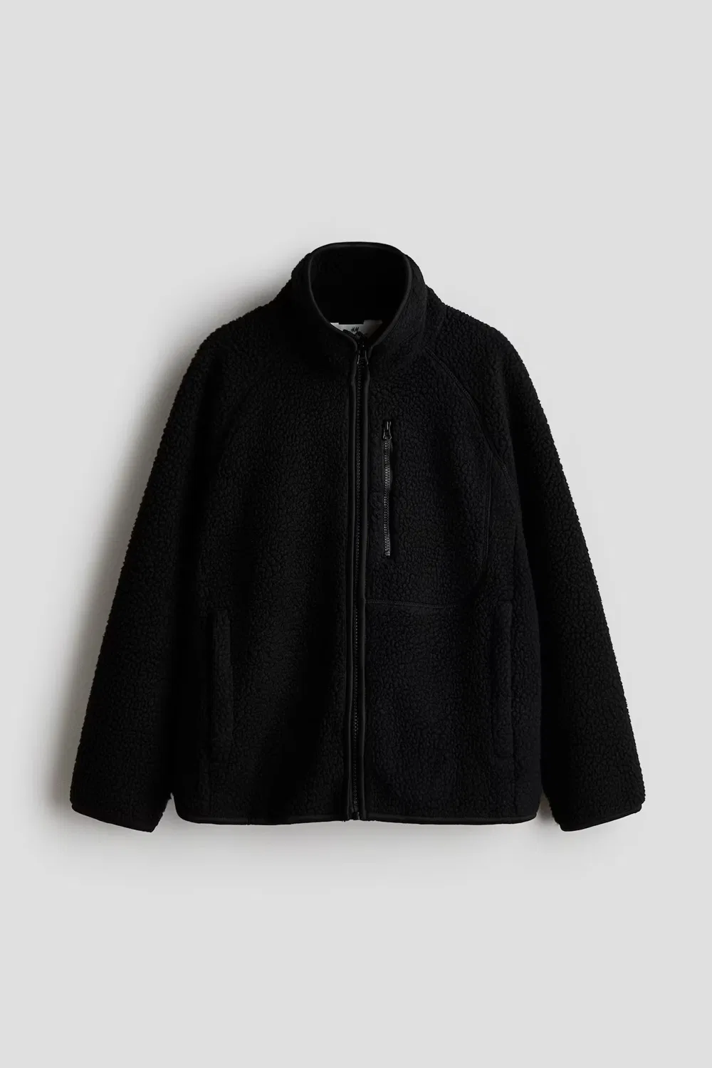 Куртка из плюшевого флиса H&M, Schwarz