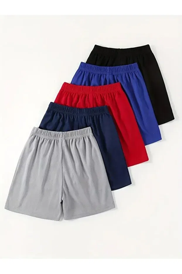 Детские шорты с принтом комплект 5 шт Daxis Sportwear Company, Black-Sax-Blue-Red-Silver-Grey — фото 2