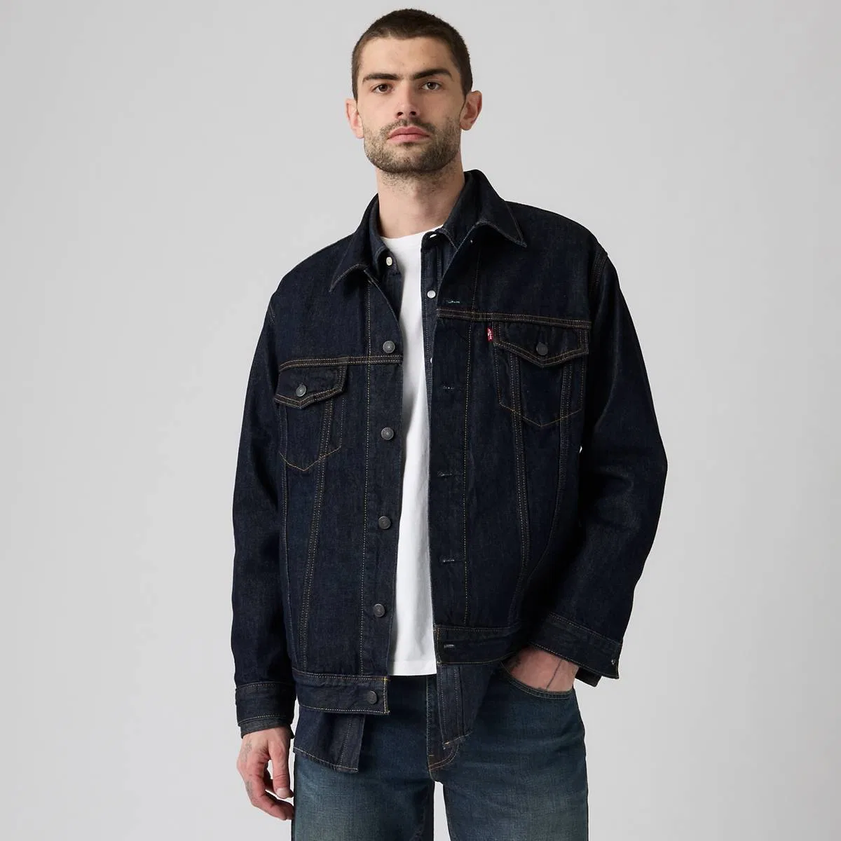 Свободная куртка дальнобойщика Levi's, Rinse It Out - Dark Wash