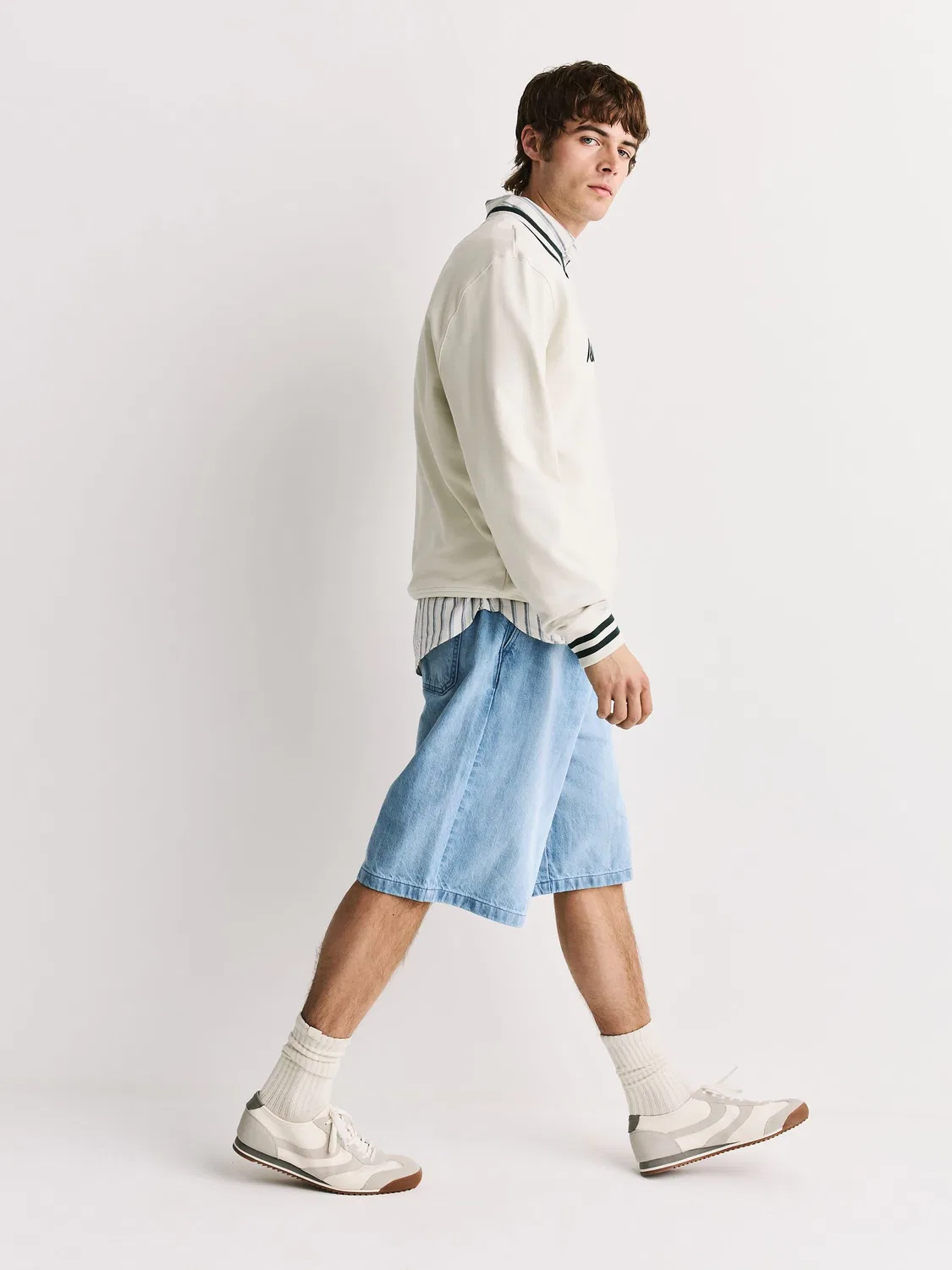 Шорты джинсовые Baggy Denim Linen Blend Jort Next, синие — фото 3