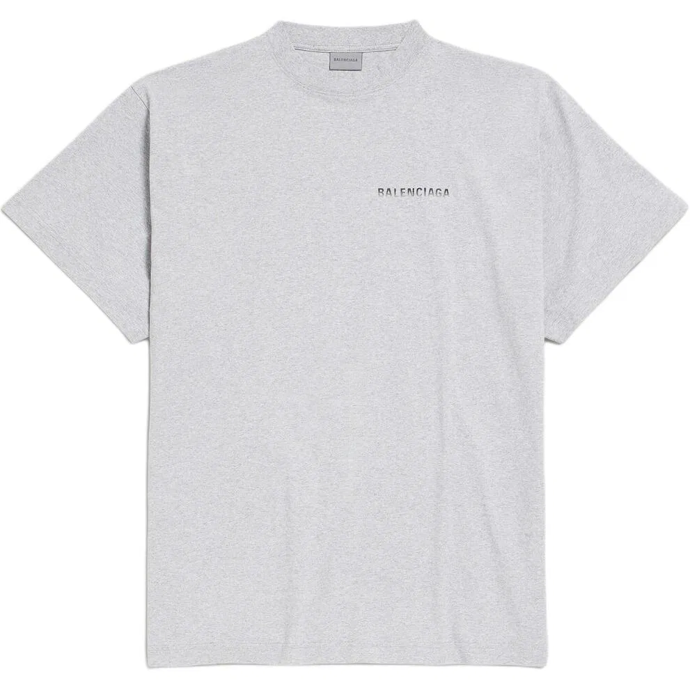 Мужская футболка с круглым вырезом Light Mixed Gray Balenciaga