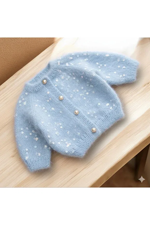 Детский кардиган ручной вязки Charme Elegant, Blue