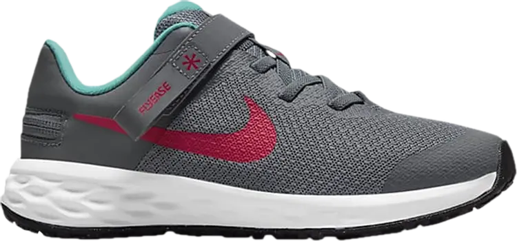 

Кроссовки Nike Revolution 6 FlyEase PS 'Smoke Grey Siren Red', серый