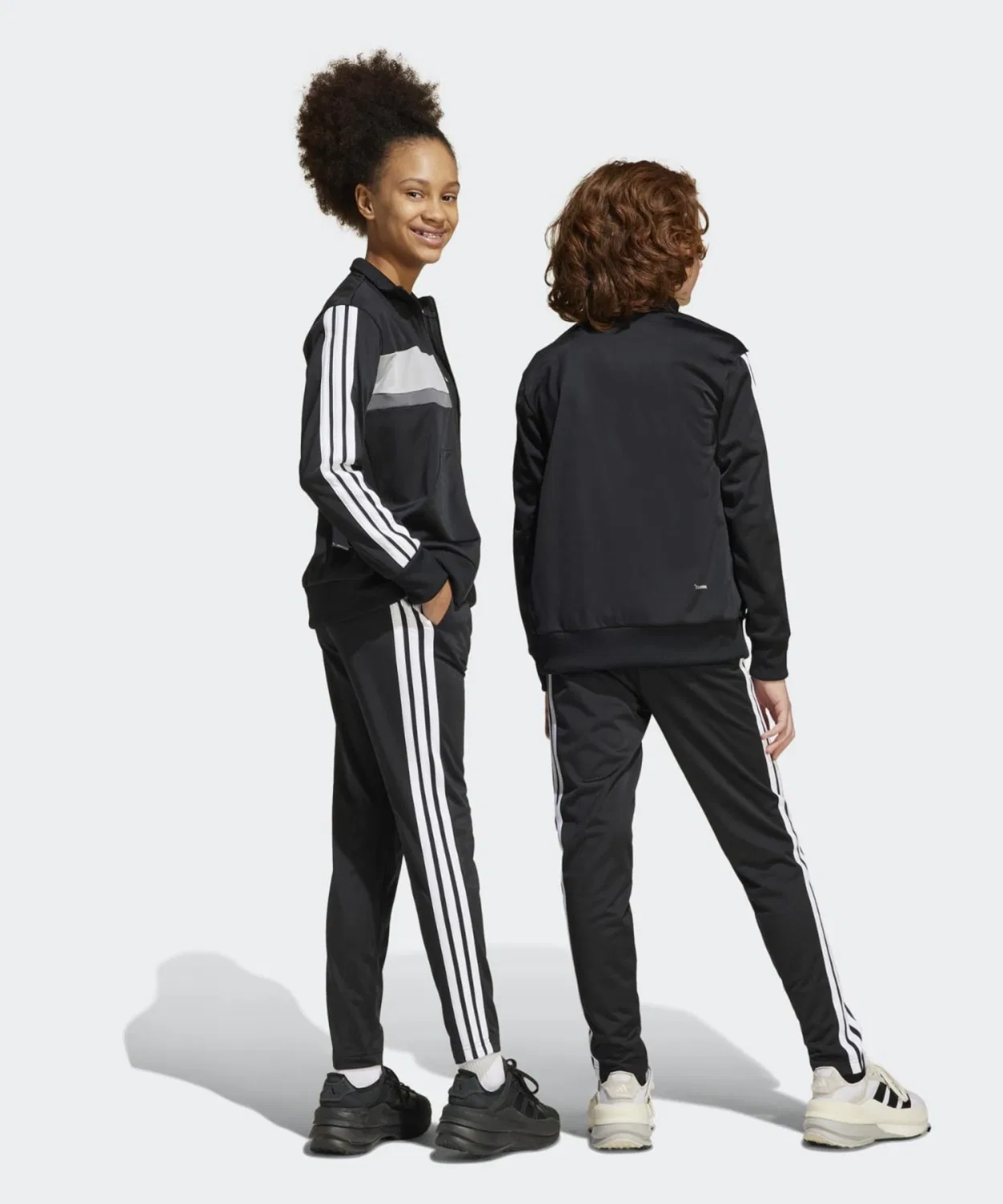 Детский спортивный костюм с принтом Tiberio Three Stripes Tricot Track Suit Adidas, Black/Grey — фото 2