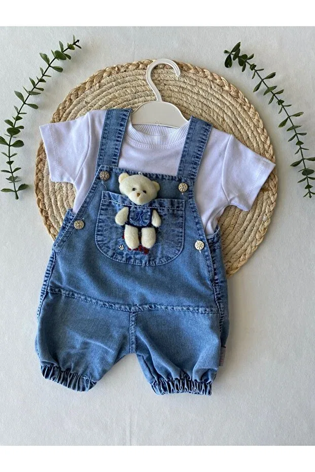 Детский комбинезон для новорожденных с длинным рукавом Gardener with pocket bear Kity Mity, Blue