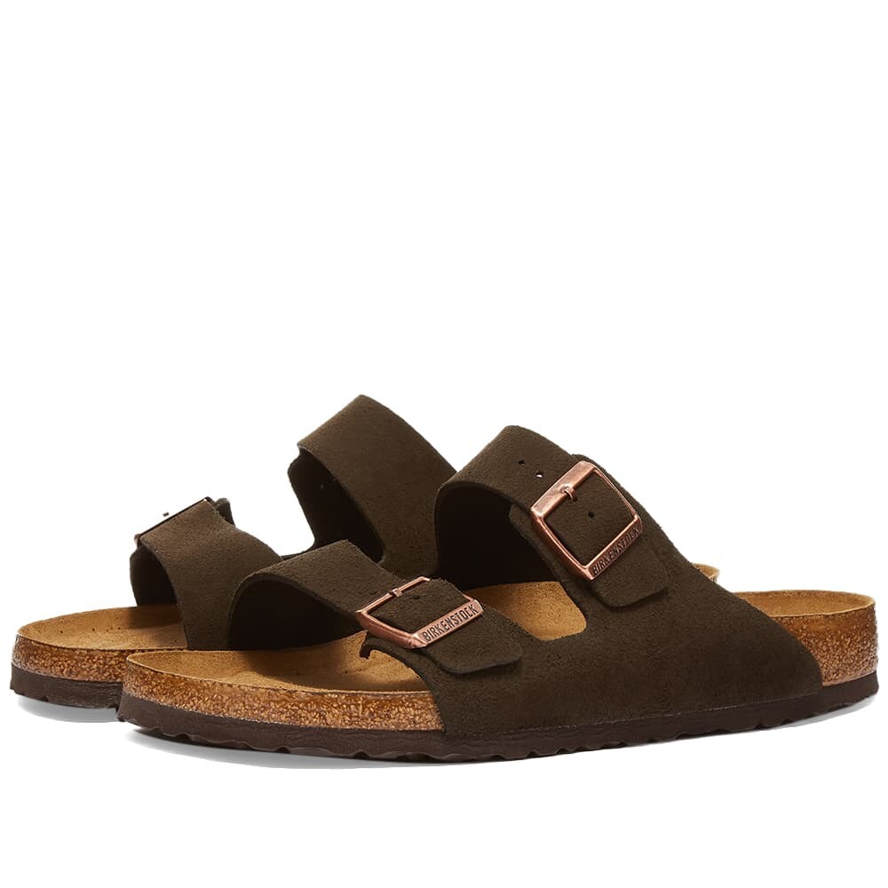 Сандалии Birkenstock Arizona Soft Footbed Suede Leather, мокко