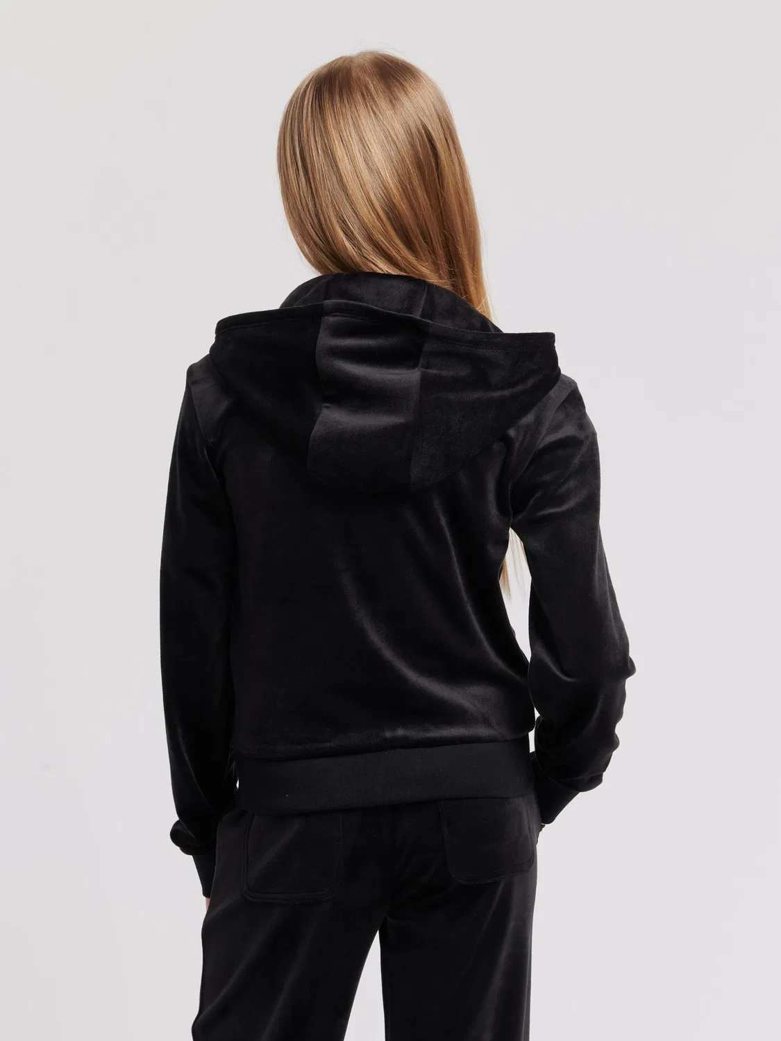 Худи Juicy Couture Mini Diamante Zip Hoodie, черный — фото 2