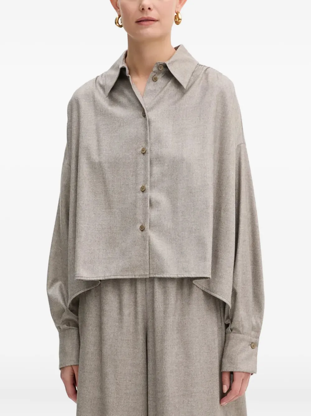 

Рубашка Flanna с оборками Drykorn, серый