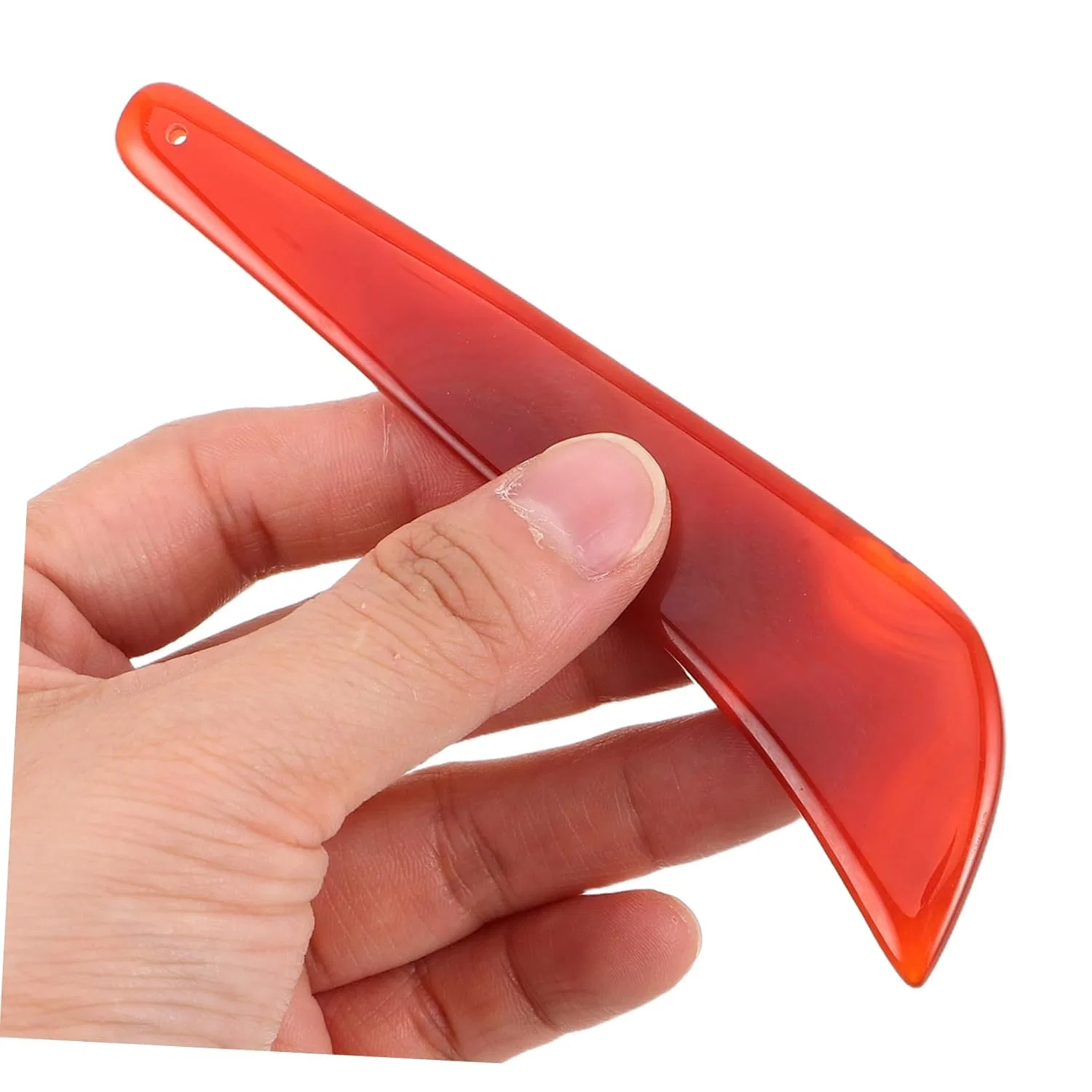 Gua Sha Face Tool, Red Agate, Healvian, 21.7 g, Darkred — фото 4