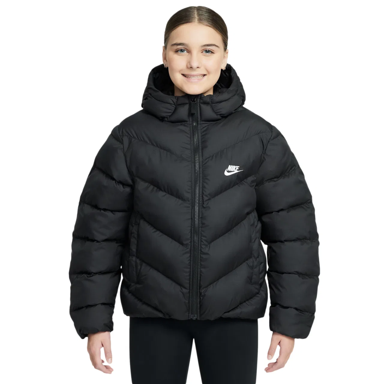 Детская куртка-пуховик с принтом ADP Puffer Nike, Black/White