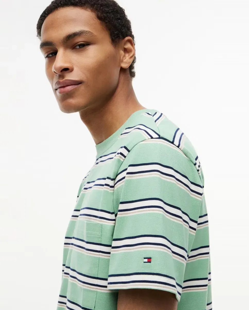 Мужская футболка с принтом полоски Tommy Hilfiger, Azul Marino — фото 3