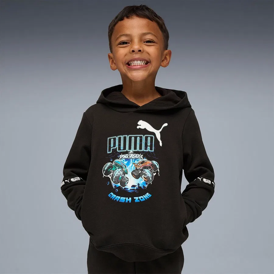 Детский свитшот с графическим принтом Puma X HOT WHEELS Graphic, Черный