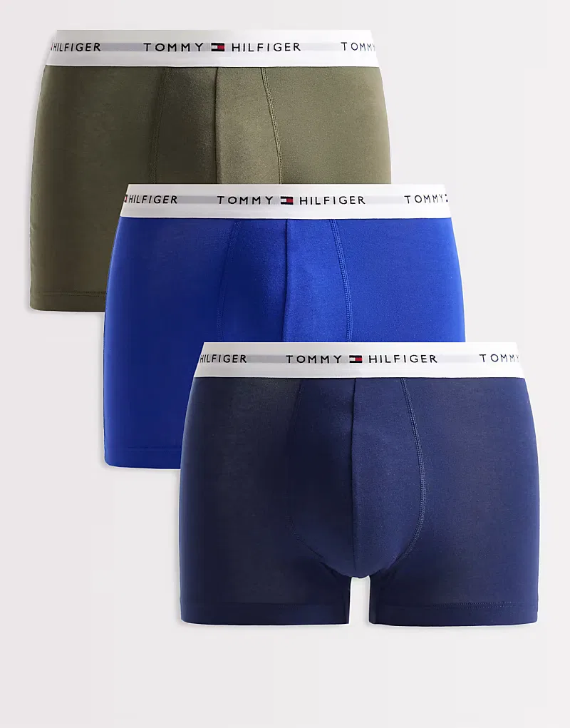 Плавки Signature Cotton 3 шт Tommy Hilfiger, Arm Grn/Wdg Blu/Ptch