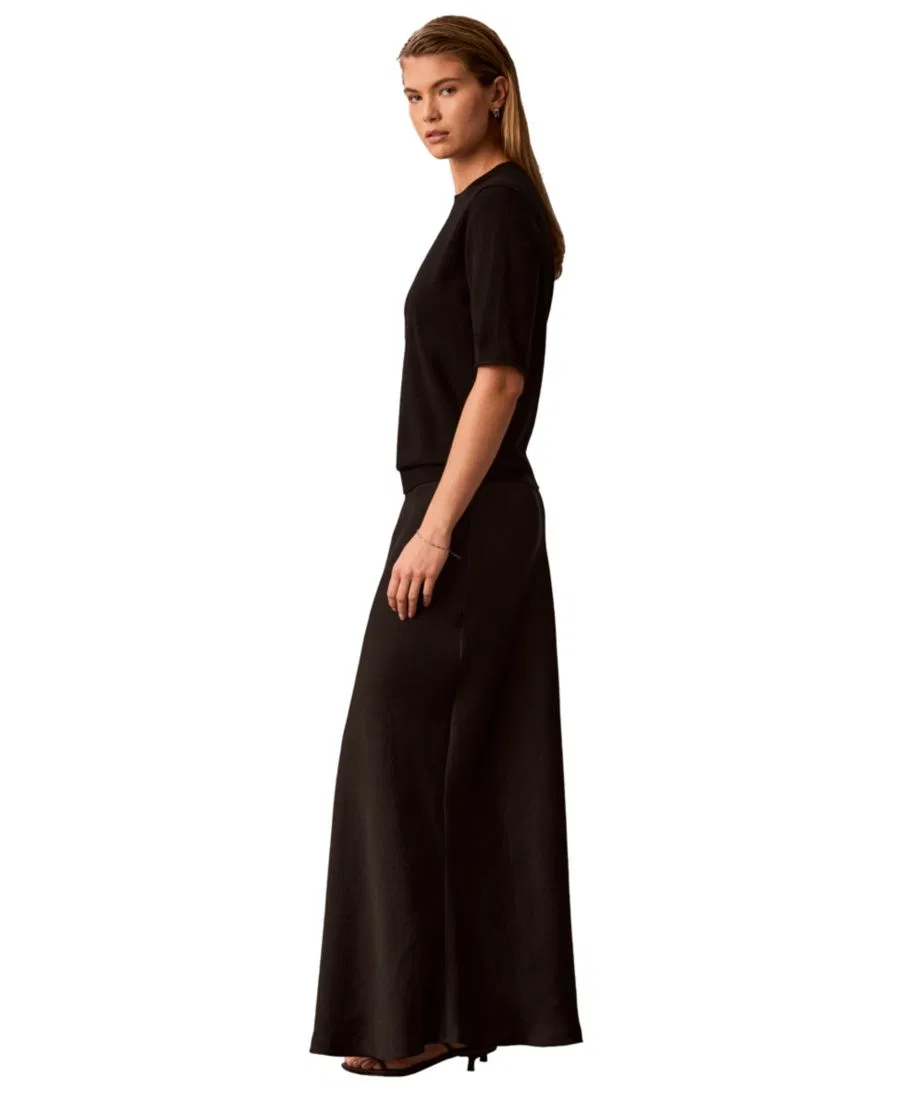 Юбка-макси из атласа с косым кроем Calvin Klein, Black — фото 3