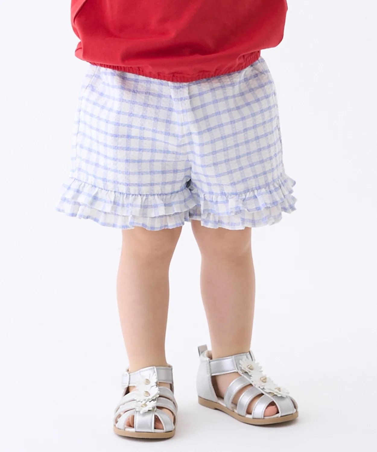 Детские шорты с контактной прохладой, с фриллами, модель Chibi Frill, petit main, Blue — фото 3