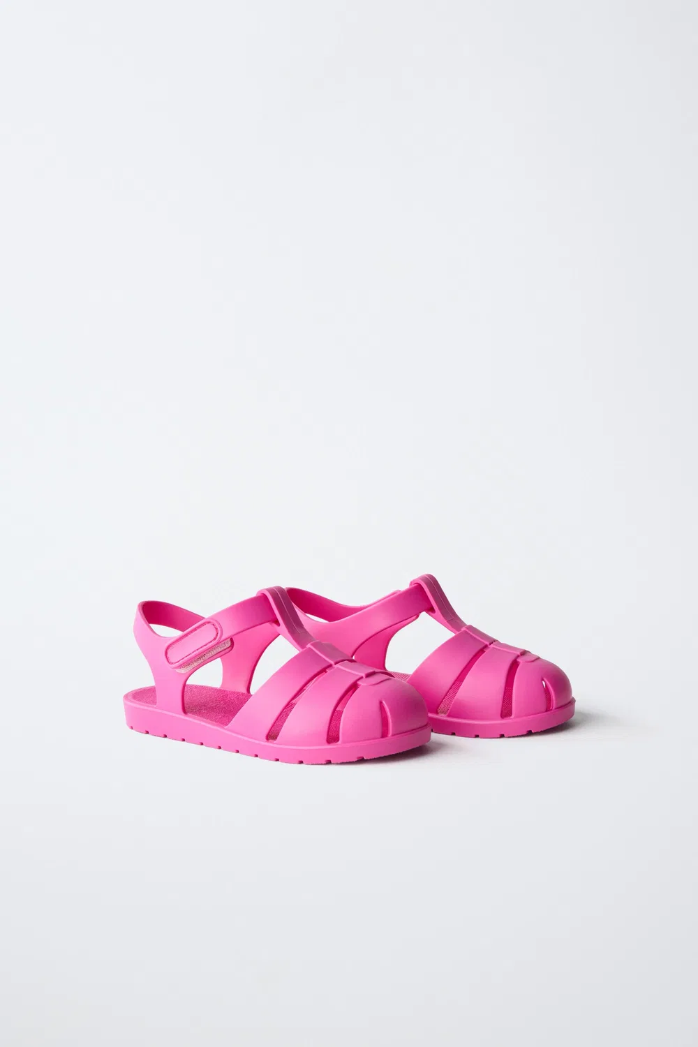 Сандалии с резиновой клеткой ZARA, Fuchsia — фото 2