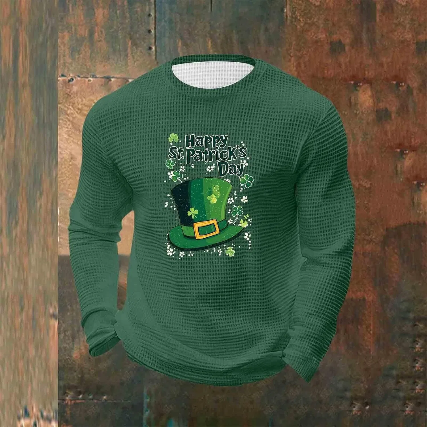 Мужская тренировочная футболка с текстурой вафли Miyaomn, Blackish Green — фото 2