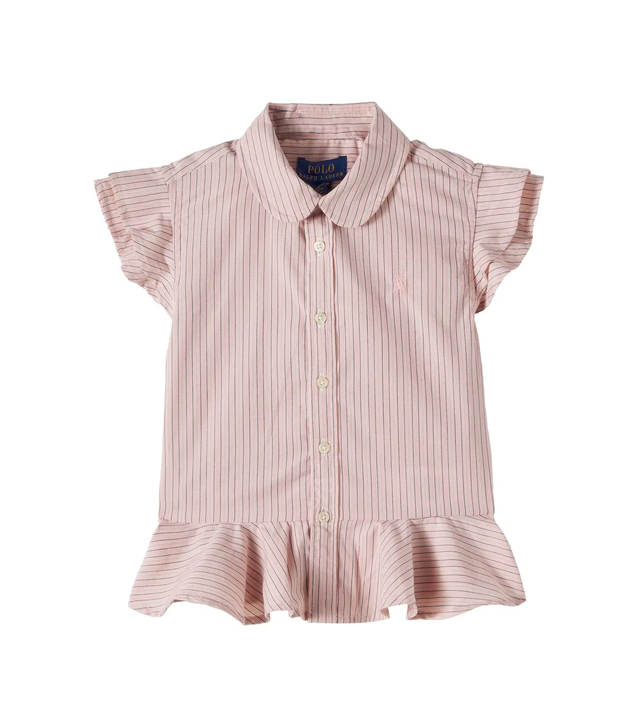 Блузка с рюшами и воротником Питер Пэн Polo Ralph Lauren Kids, розовый