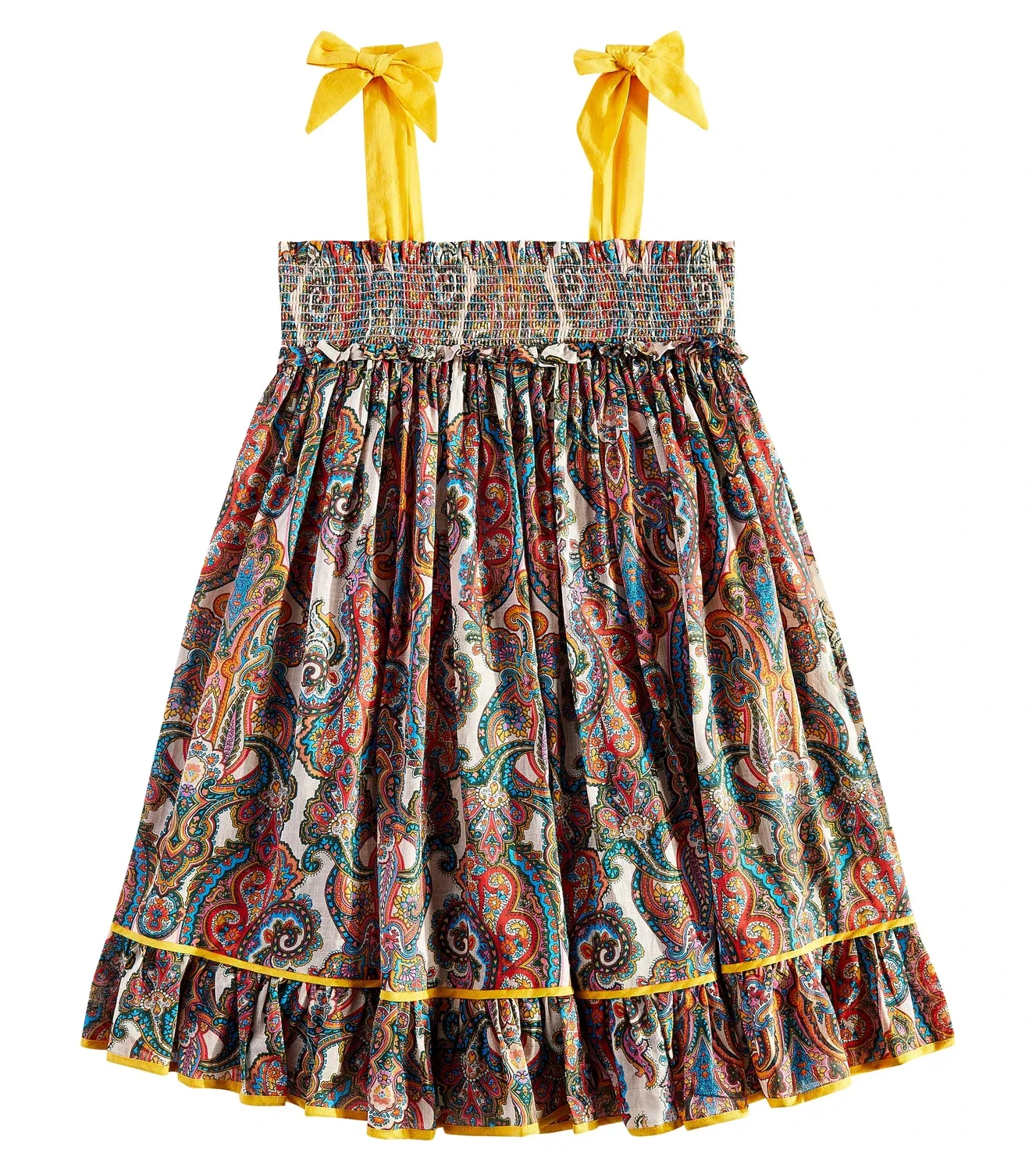 Платье хлопковое с узором пейсли Ottie Zimmermann Kids, Multi Paisley