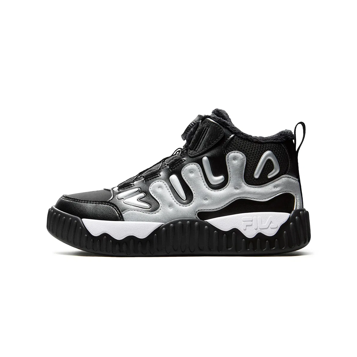 Детские повседневные кроссовки из синтетической кожи и текстиля Casual Shoes, FILA KIDS, Black/Space Silver