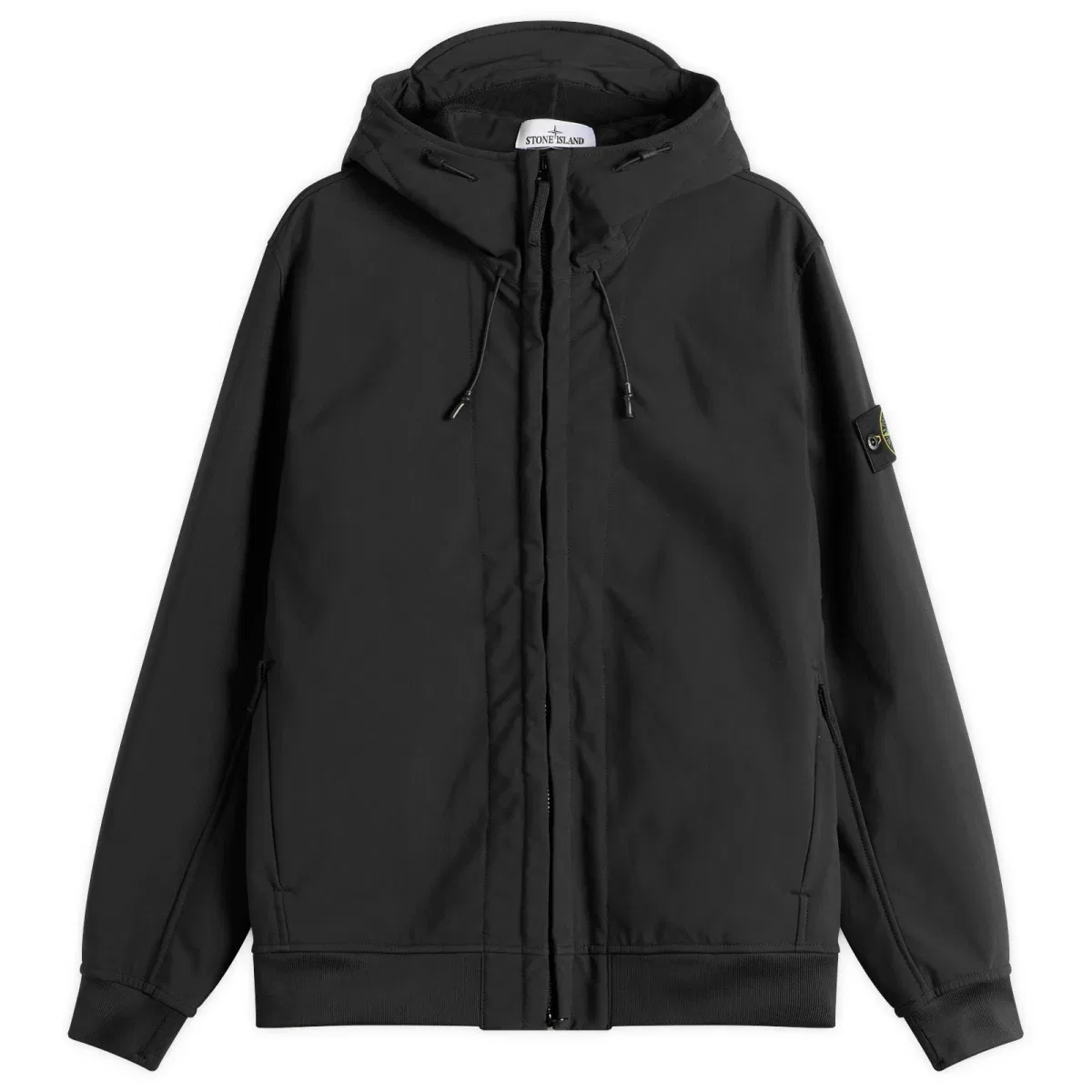 Куртка-ветровка с капюшоном Soft Shell-R Stone Island, Black
