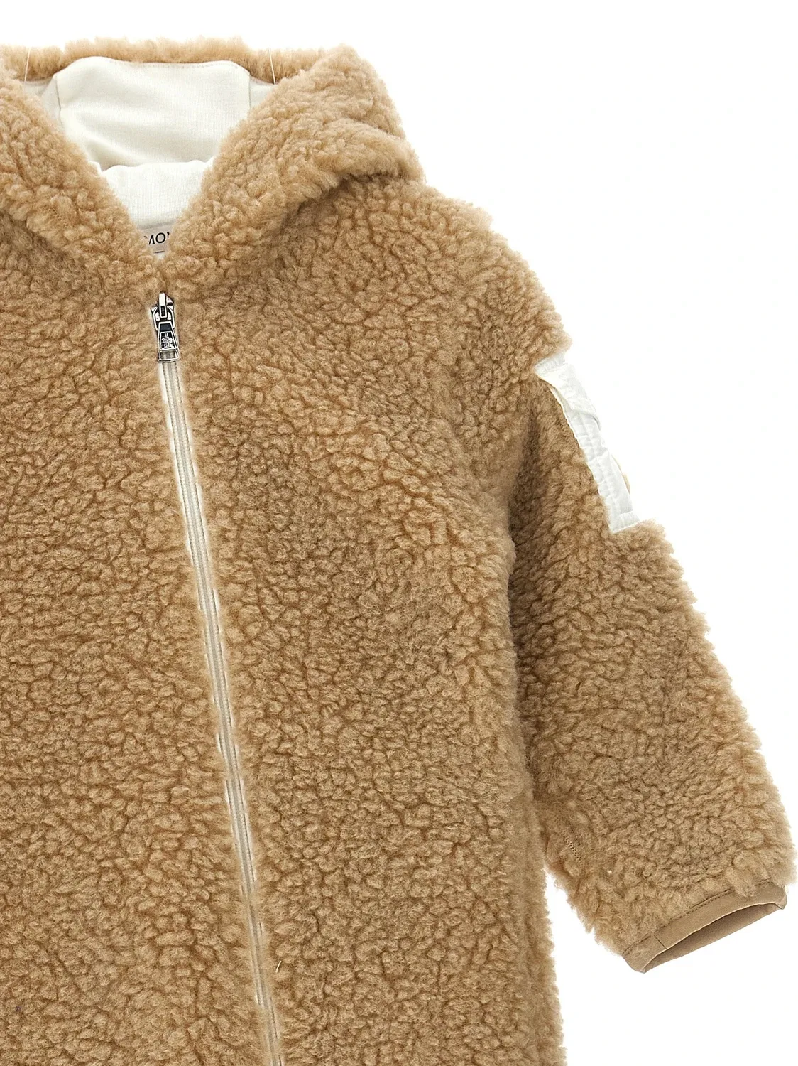 Комбинезон с капюшоном Teddy Moncler Enfant, бежевый — фото 3