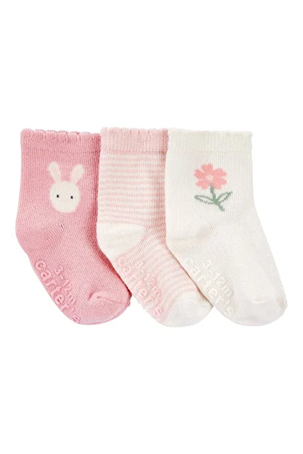Детские носки для девочек с рисунком 3-предметный набор Carter'S, Multicolor