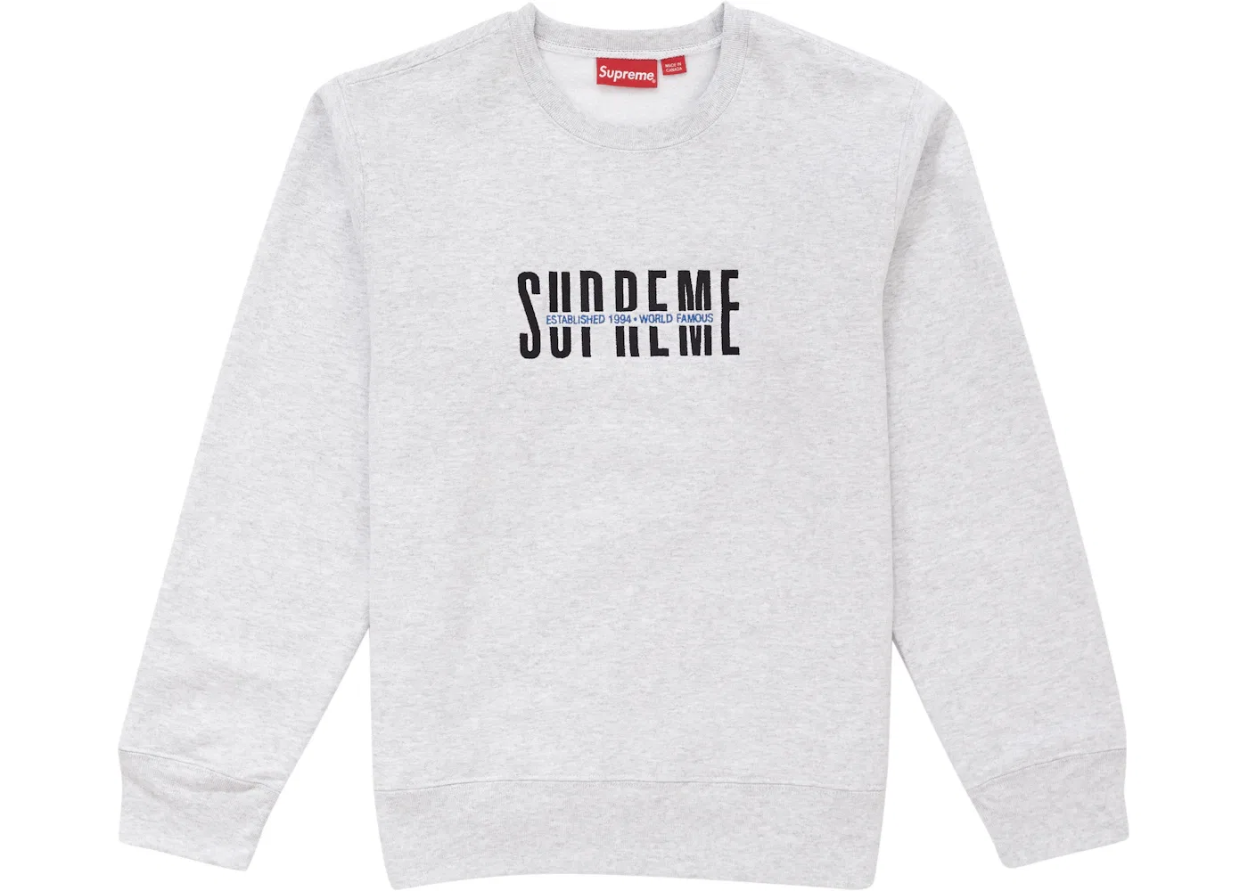 Мужской свитшот Supreme World Famous Crewneck, Ash Grey