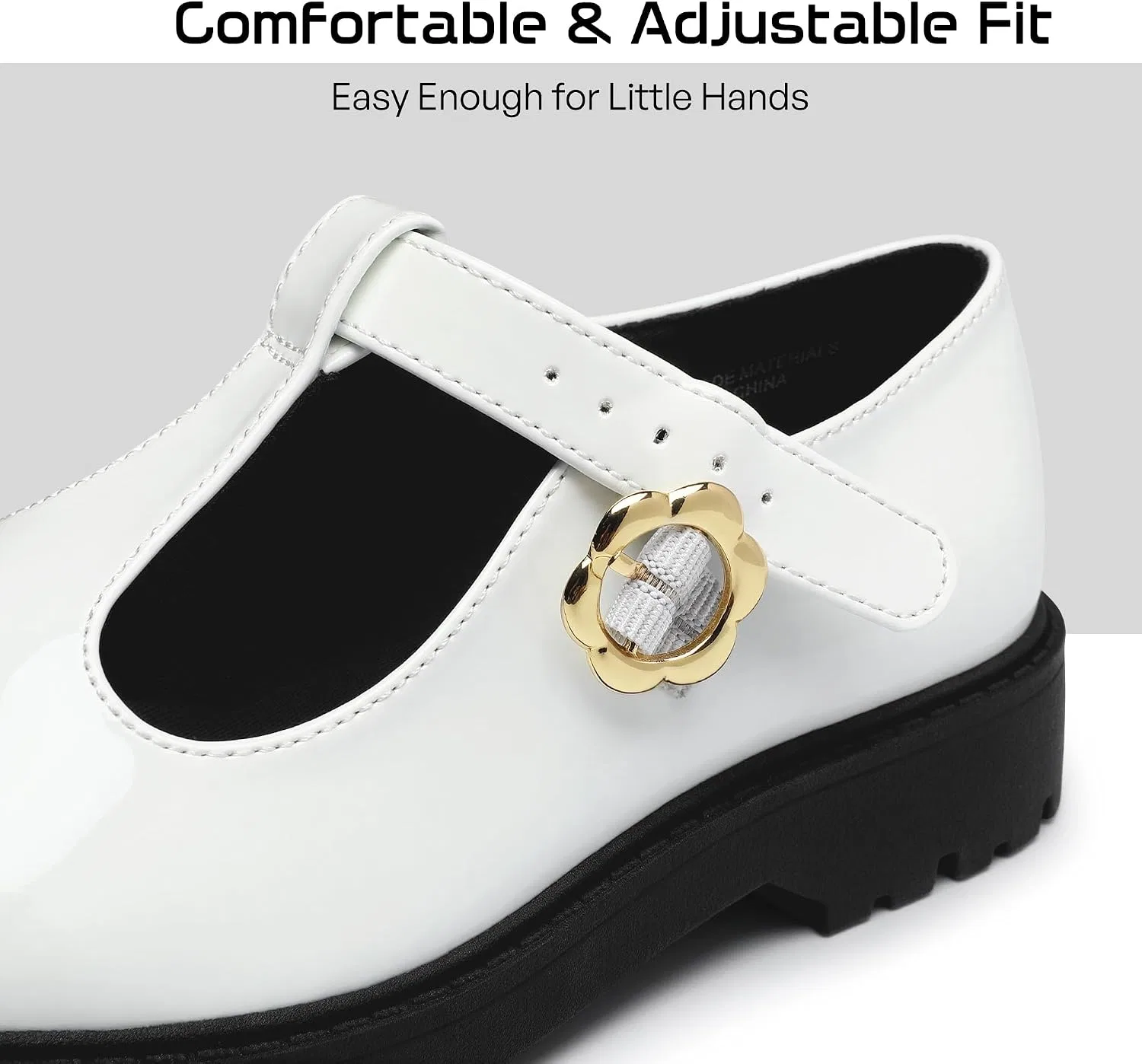 Детские туфли для девочек на платформе Mary Janes MIXIN, White — фото 3