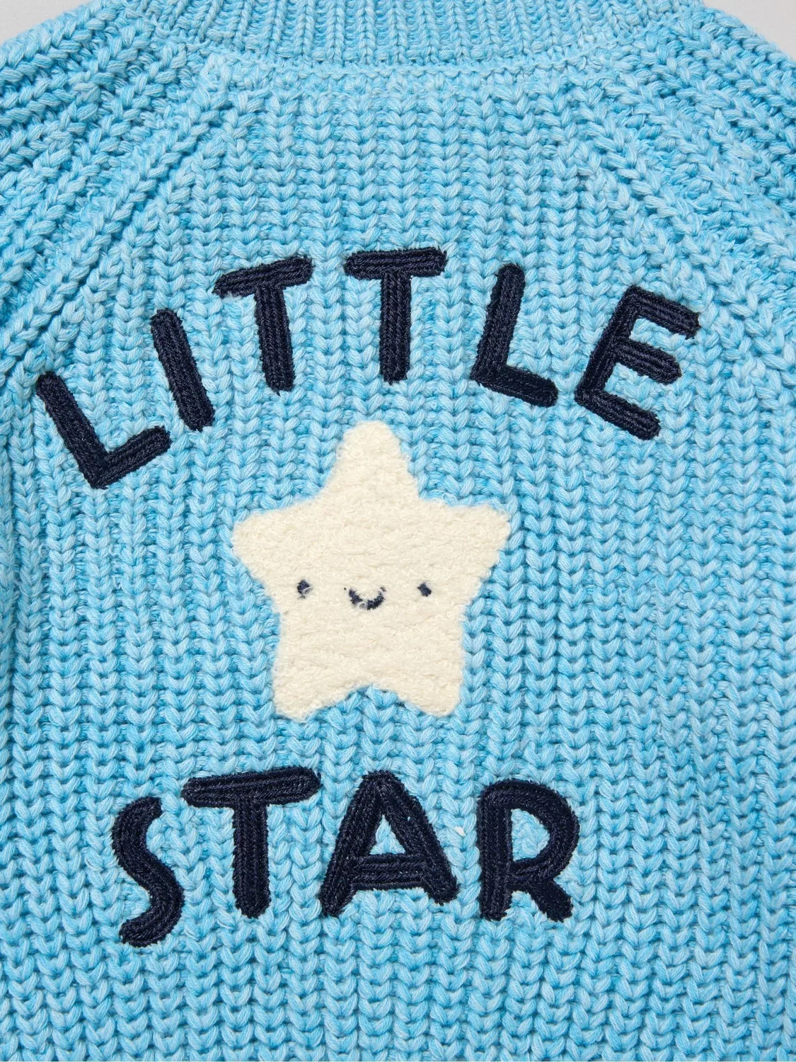 Кардиган вязаный с вышивкой Little Bear Rock-A-Bye Baby Boutique, синий — фото 2