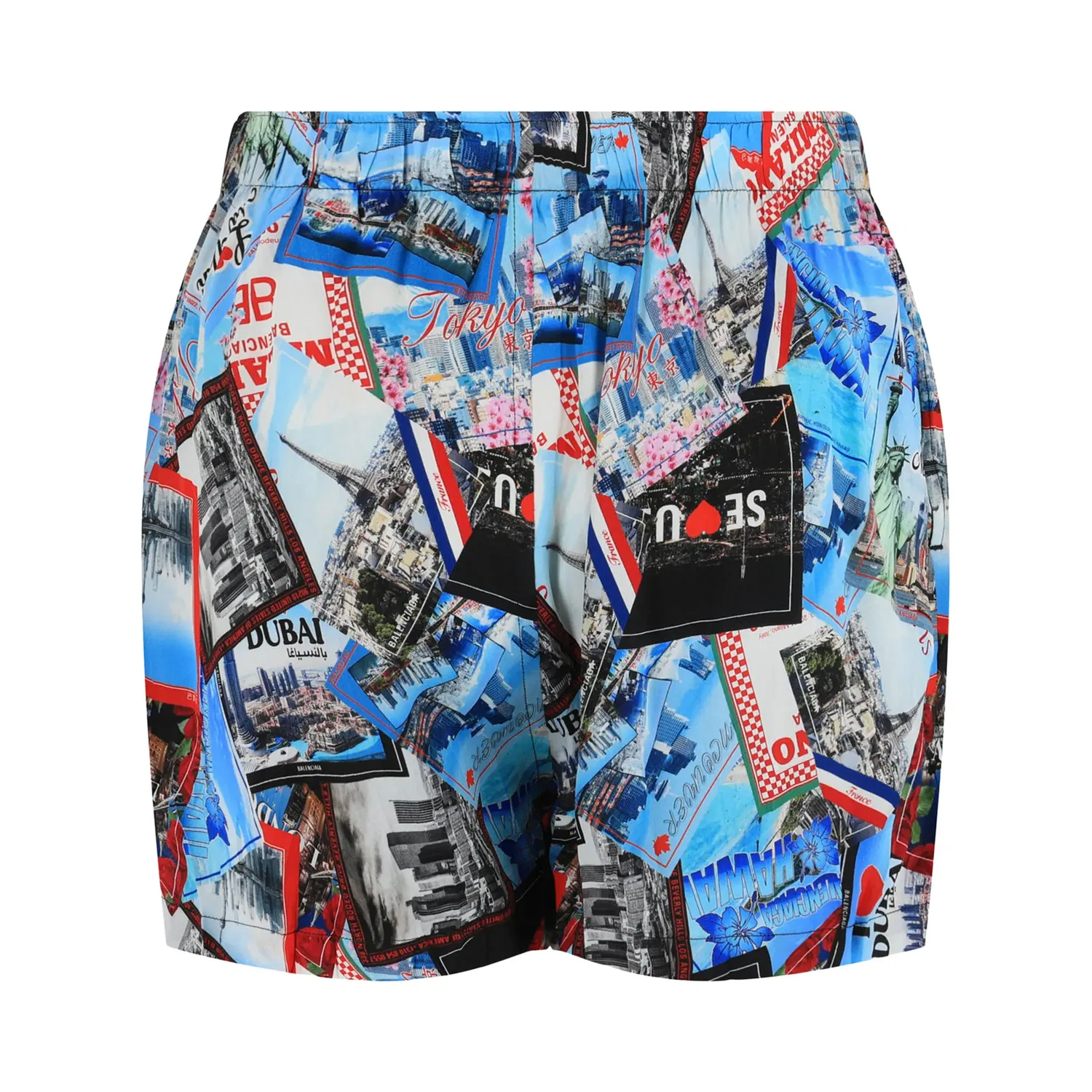 Пижамные шорты Balenciaga Mixed Scraves из шелкового крепа, мультиколор — фото 2