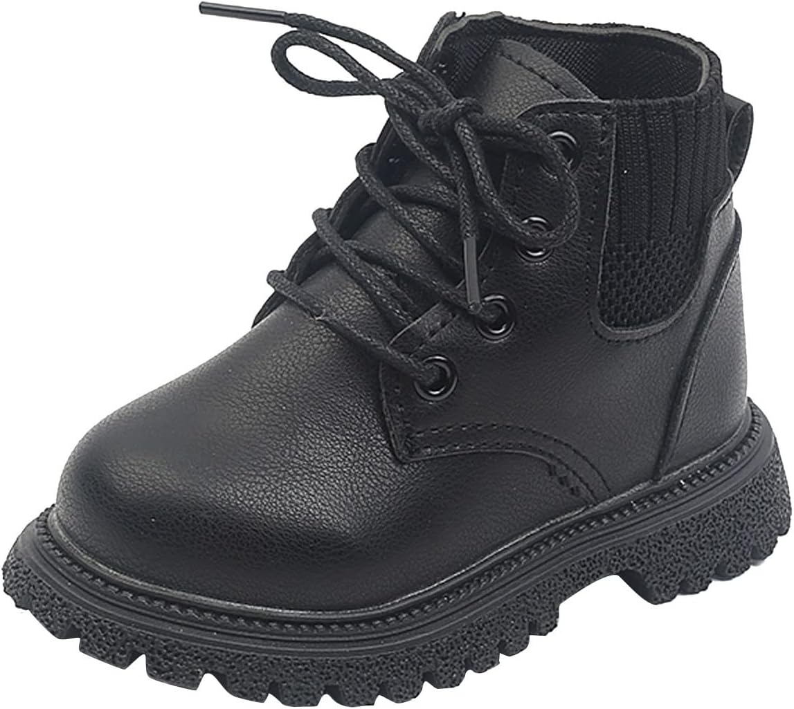 

Детские ботинки для малышей на зиму для мальчиков и девочек, модные, шнуровка, противоскользящие, уютные, вязаные тянущиеся ботиночки TXGMNA, Black