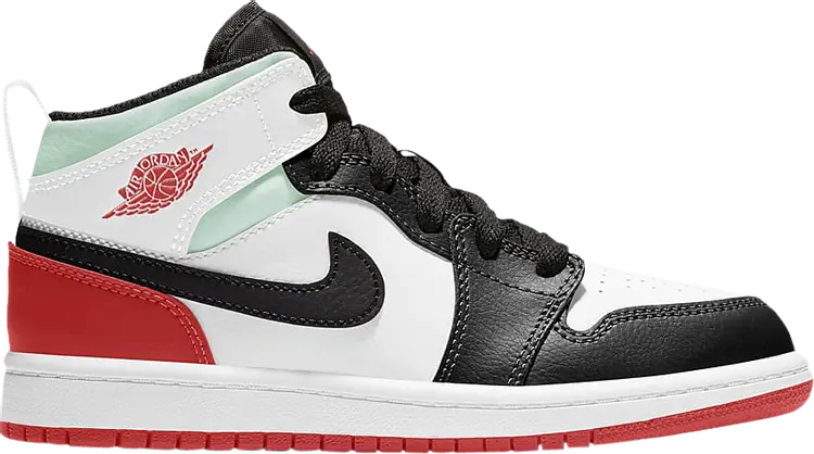 

Кроссовки Air Jordan 1 Mid SE PS Red Black Toe, красный, Красный;серый, Кроссовки Air Jordan 1 Mid SE PS Red Black Toe, красный