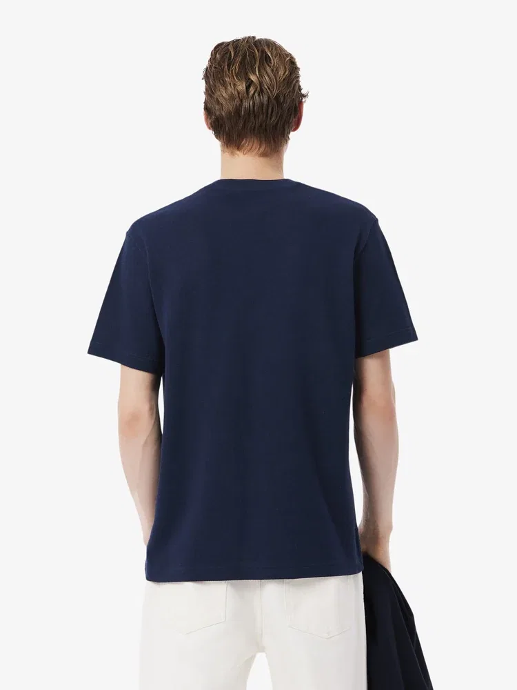 Футболка с коротким рукавом из льняной смеси LACOSTE, Navy — фото 3