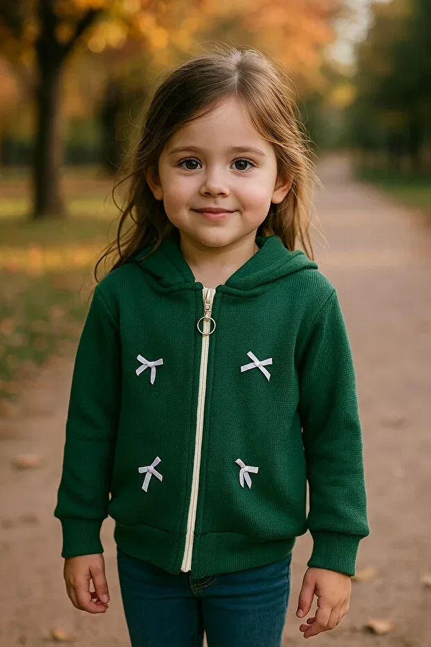 Детское худи для девочек с капюшоном Yalçınoğlu Kids, Khaki