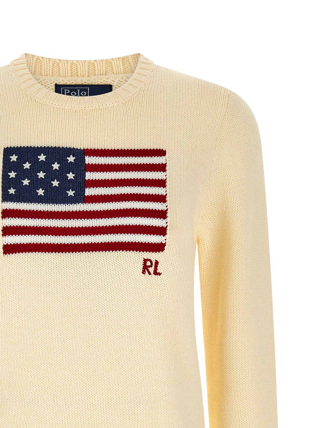 Женский вязаный кардиган с интарсией Beige Cotton Cardigan Polo Ralph Lauren, Beige — фото 3