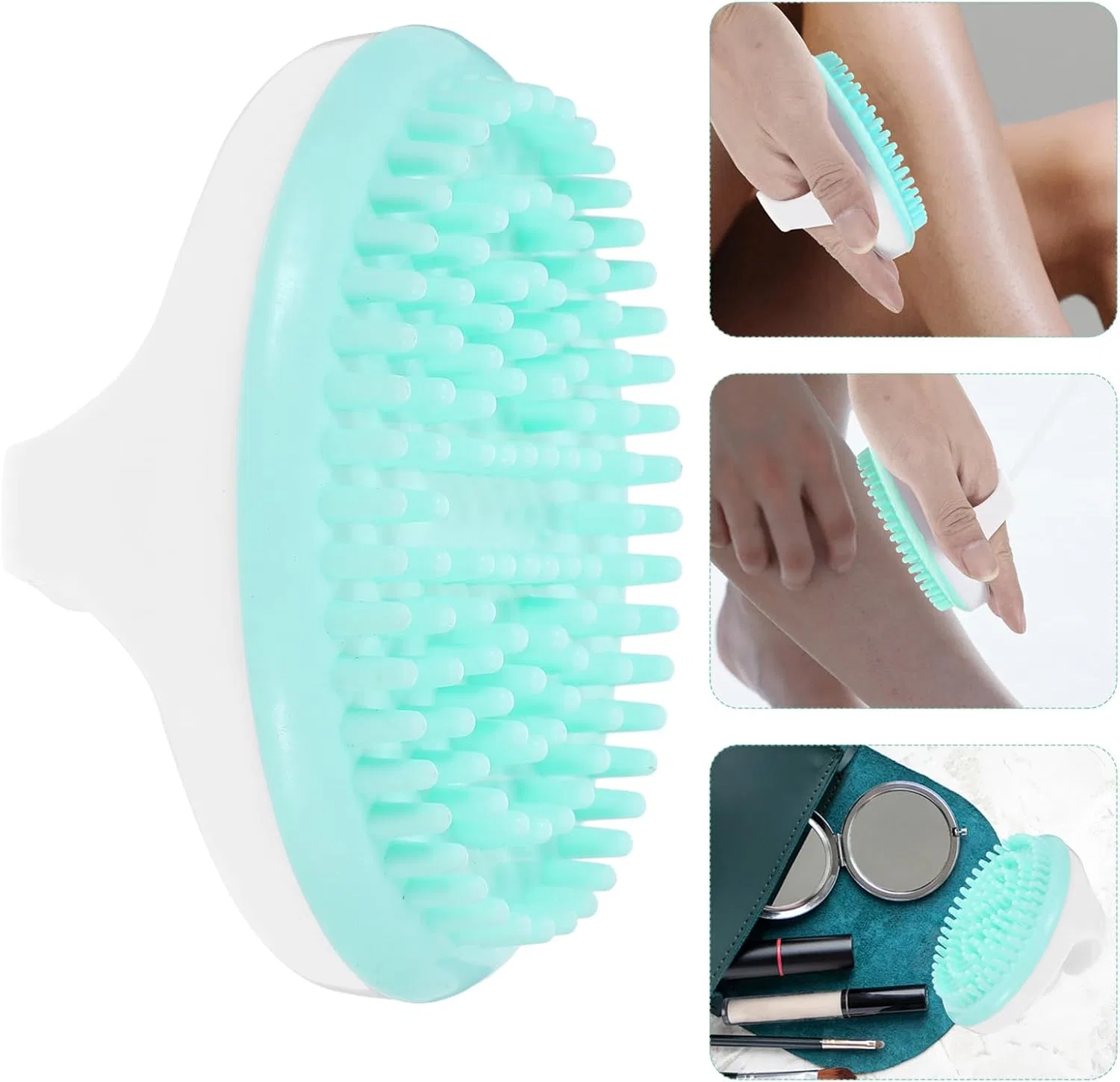 Массажная щетка для тела, антицеллюлитная, VALICLUD, 1 шт, Зеленый — фото 3