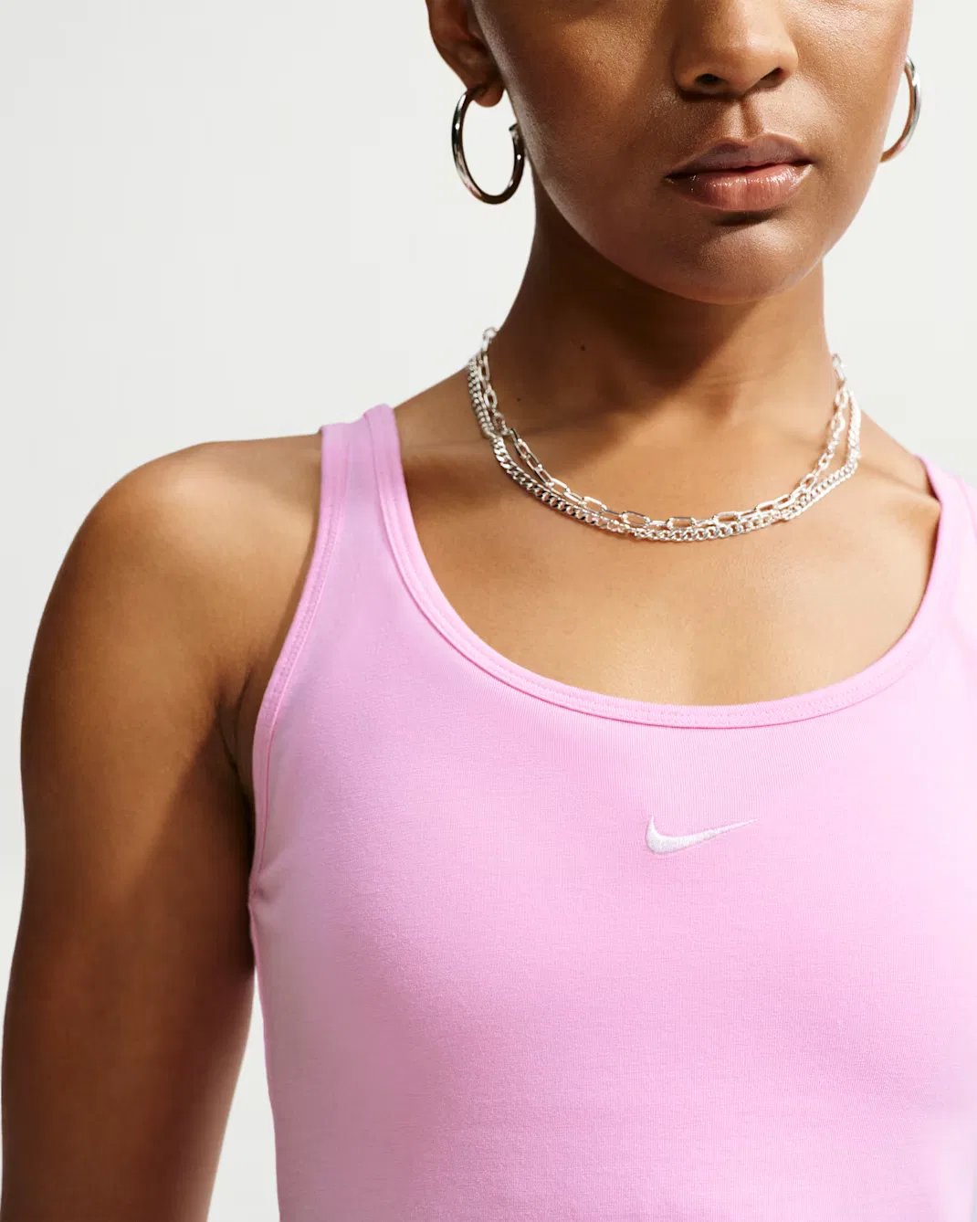 Женская майка Nike Sportswear Chill Knit, Pink Rise/Sail — фото 3