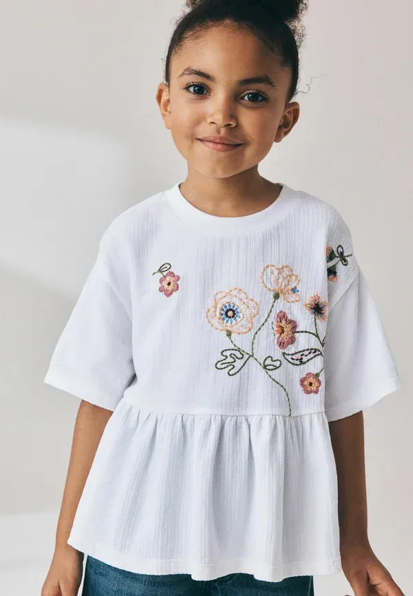 Футболка с цветочным принтом Regular fit Next, white floral, белый — фото 2