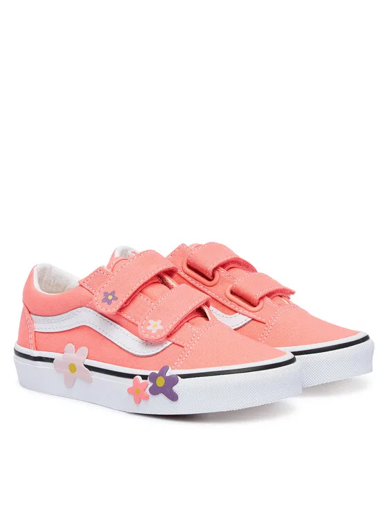 Кеды Old Skool V Flower Vans, розовый — фото 2