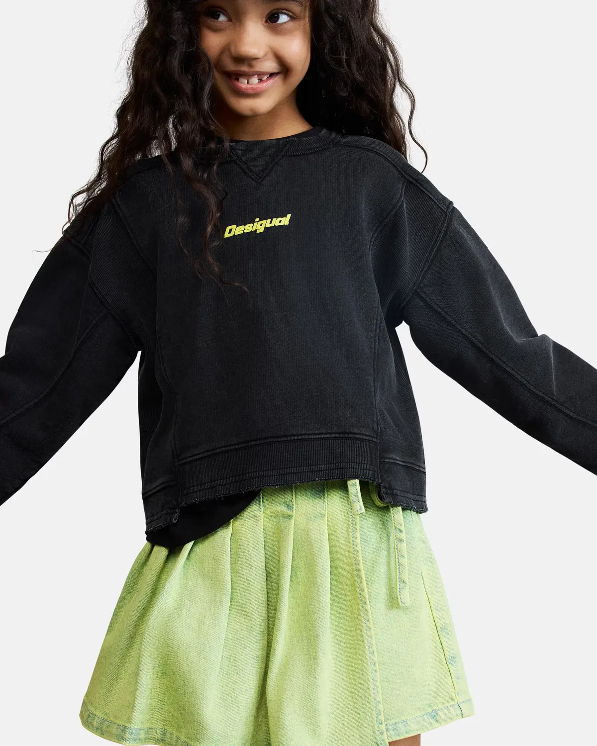 Детское худи для девочек с логотипом Desigual, Negro — фото 3