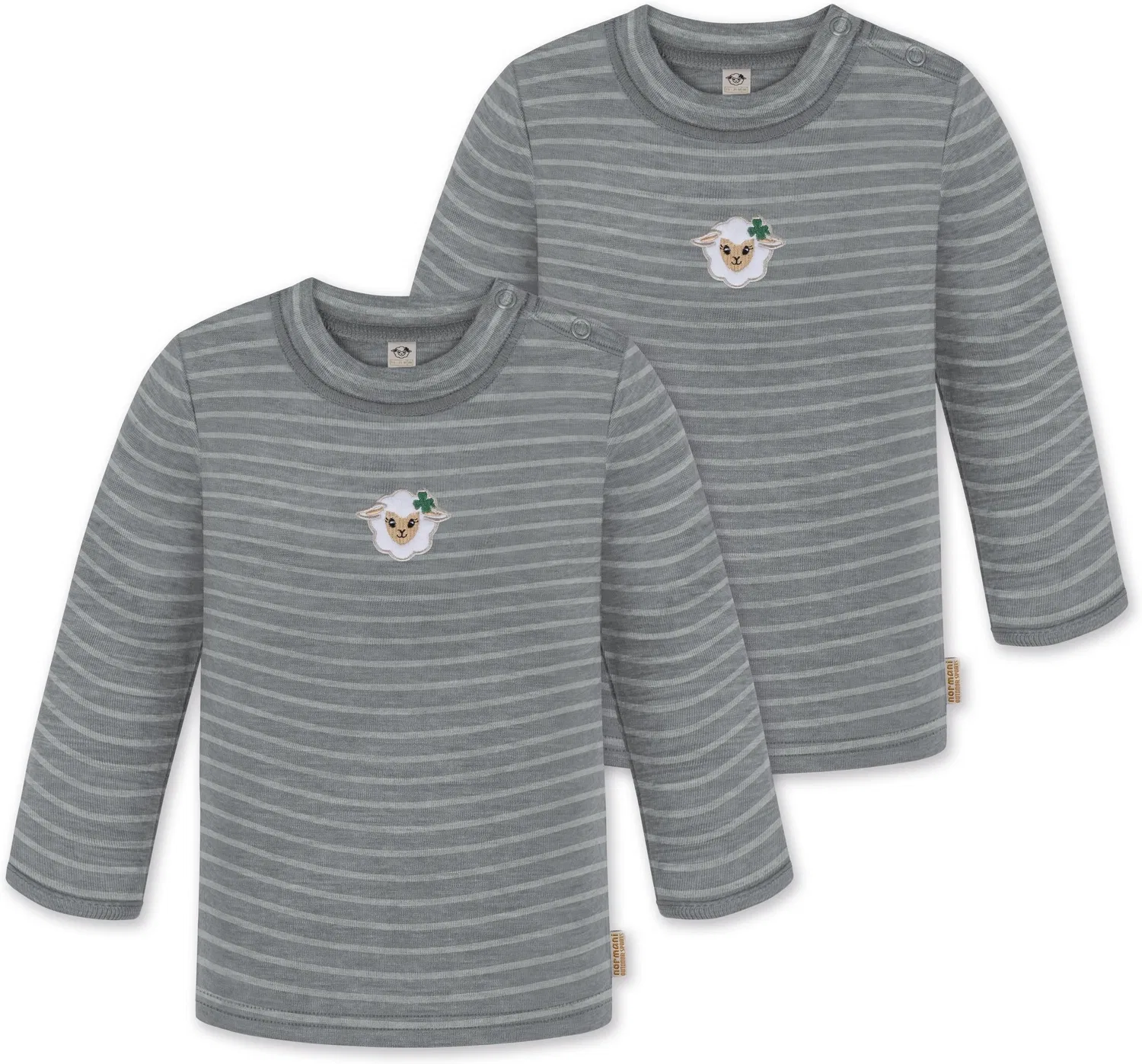 Лонгслив детский в полоску комплект 2 шт Baby Merino Longsleeve Taupo Normani Outdoor Sports, серый