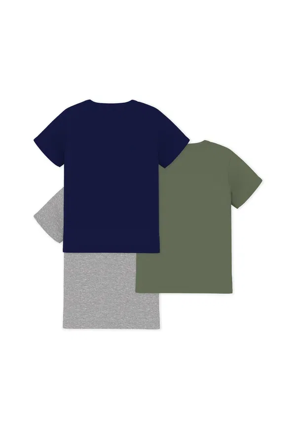 Комплект из 3 маек Petit Bateau, темно-синий/зеленый/серый — фото 2