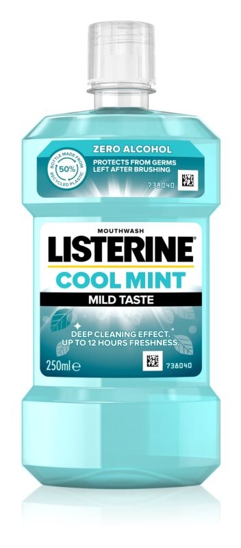 

Жидкость для полоскания рта без спирта Listerine Cool Mint Mild Taste