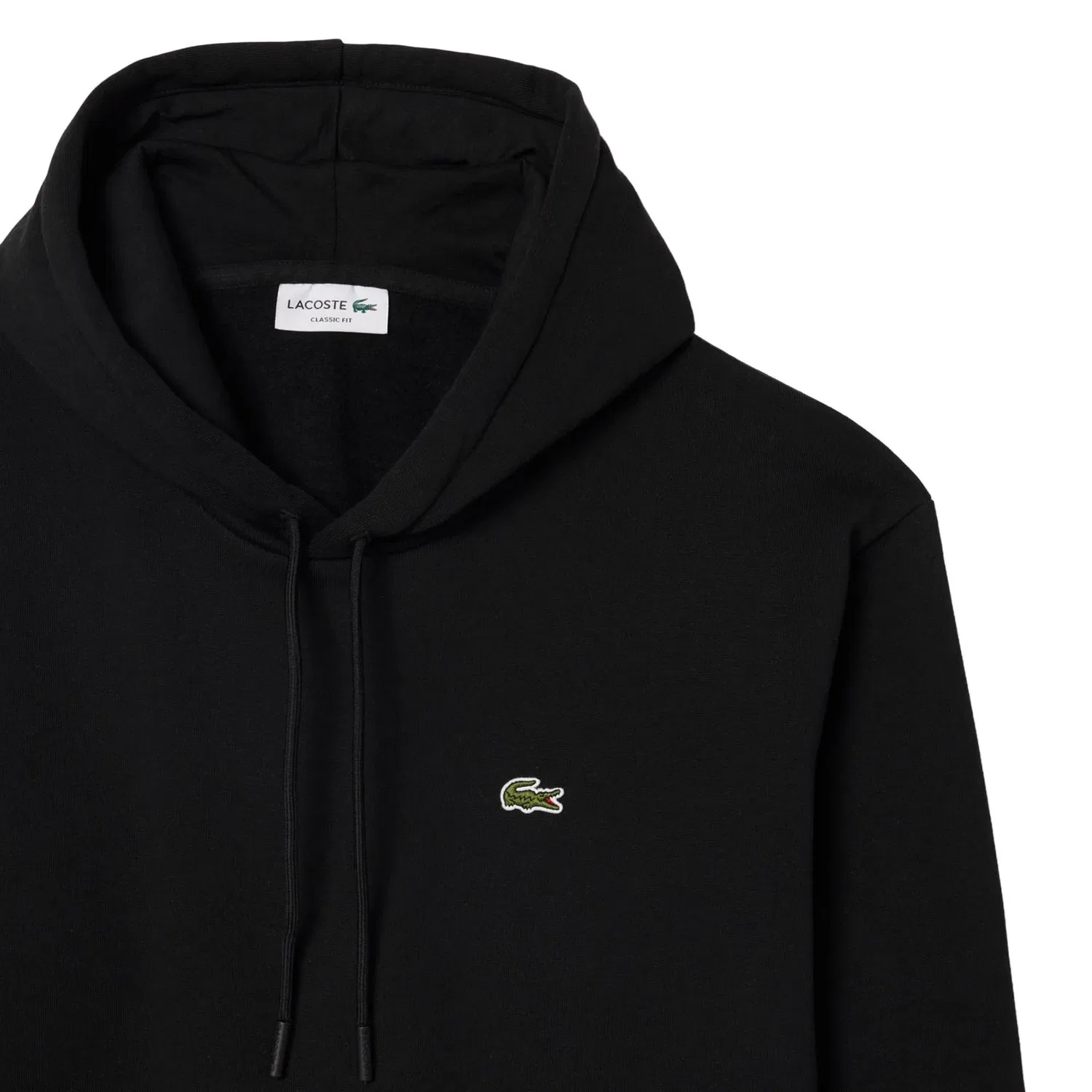 Худи мужское Lacoste Базовый, с капюшоном, черный — фото 3