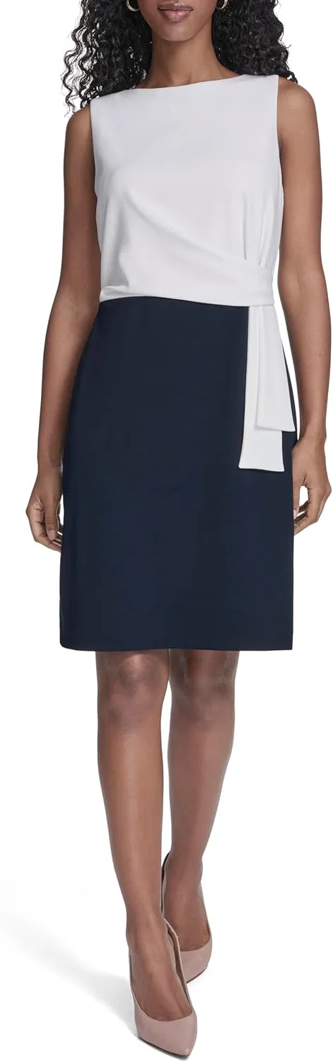 Женское мини-платье без рукавов с лодочкой Tommy Hilfiger, Ivory/Sky Captain — фото 2