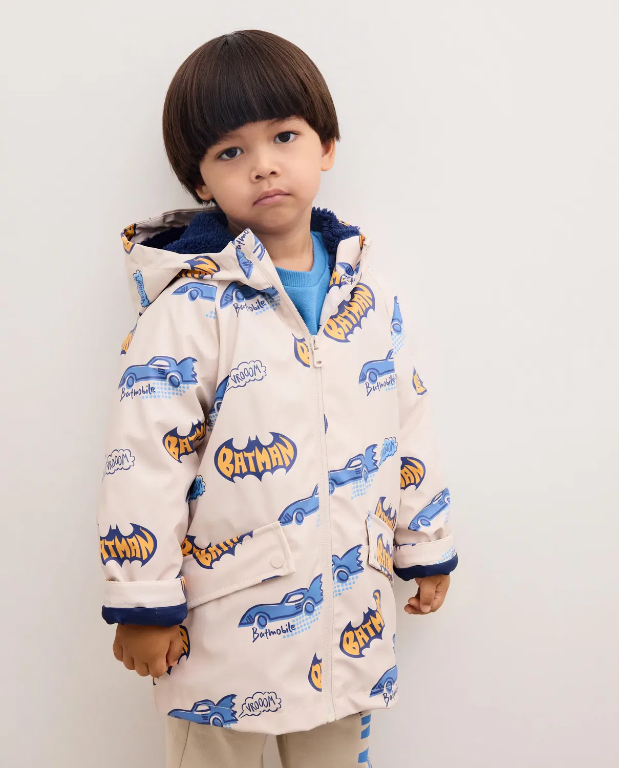 Детская куртка для мальчиков из полиуретана Parka de Batman engomada Kids El Corte Inglés, Blanco