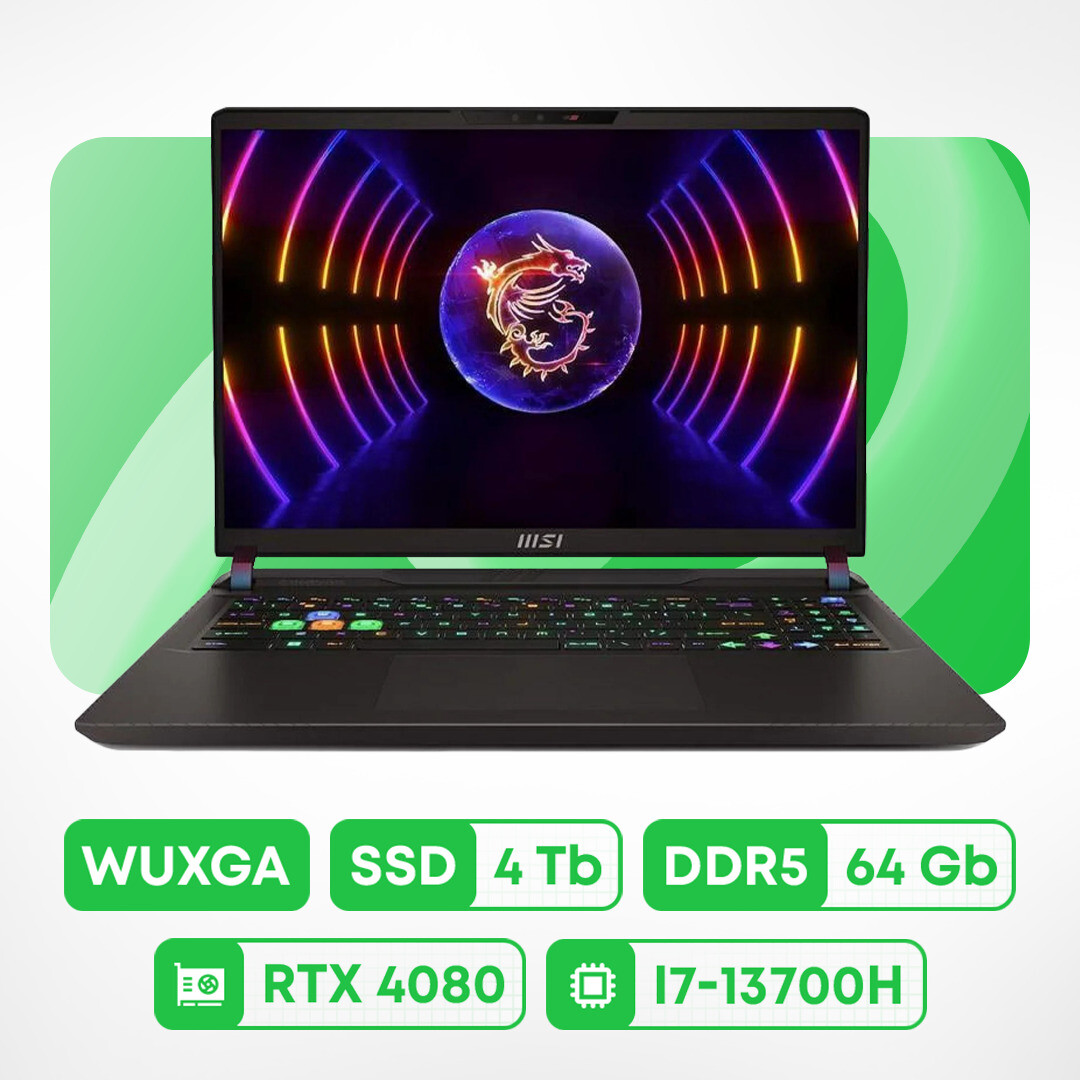 

Ноутбук MSI Vector GP68HX 13VH, 16", 64 ГБ/4 ТБ, i7-13700H, RTX 4080, Windows 11 Pro, серый, английская клавиатура