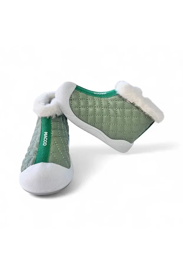 Детские ботинки для девочек утепленные Macco Shoes, Green — фото 2