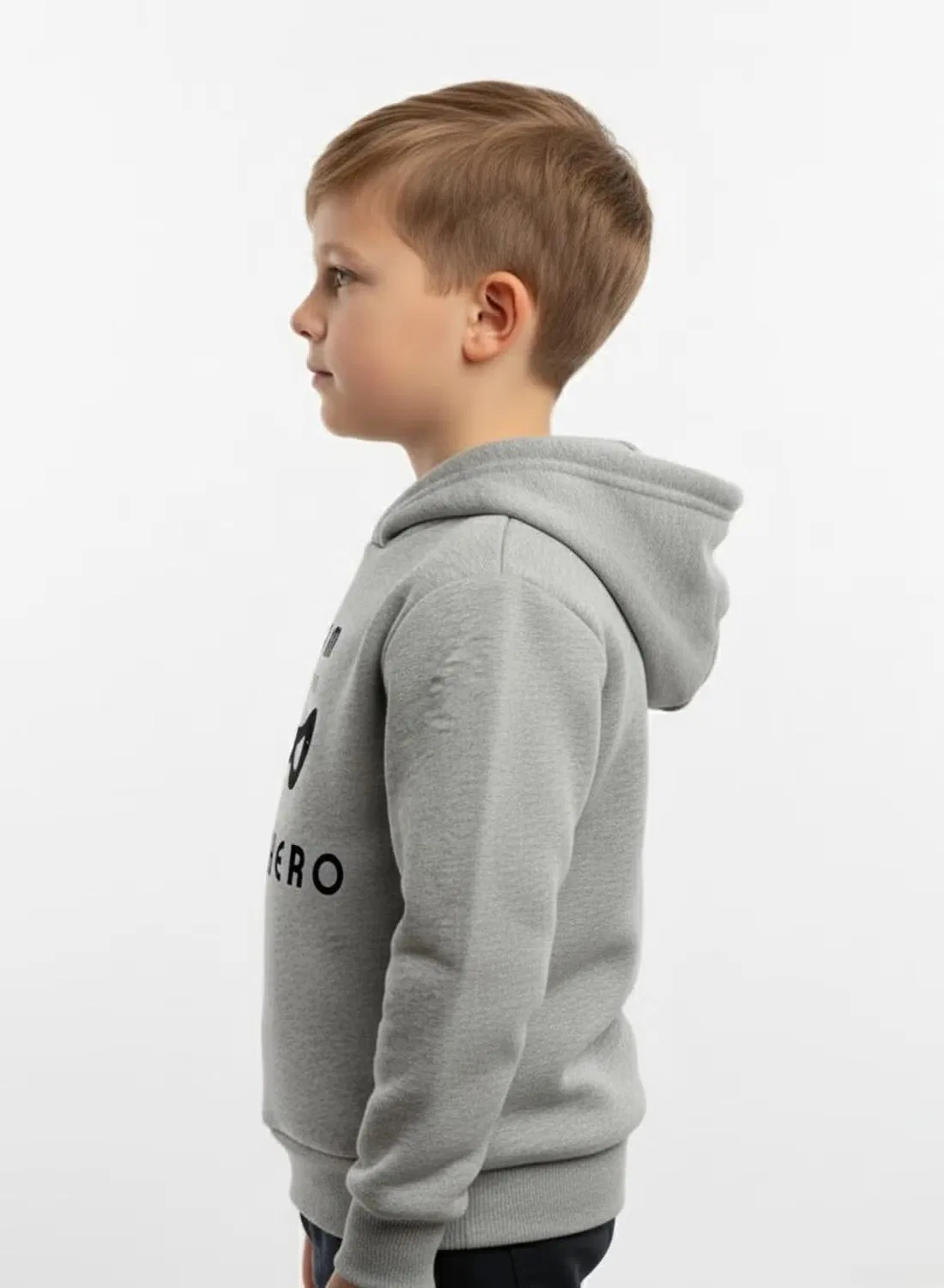 Худи с принтом зимнее из флиса для мальчиков Babyqlo, серый — фото 3